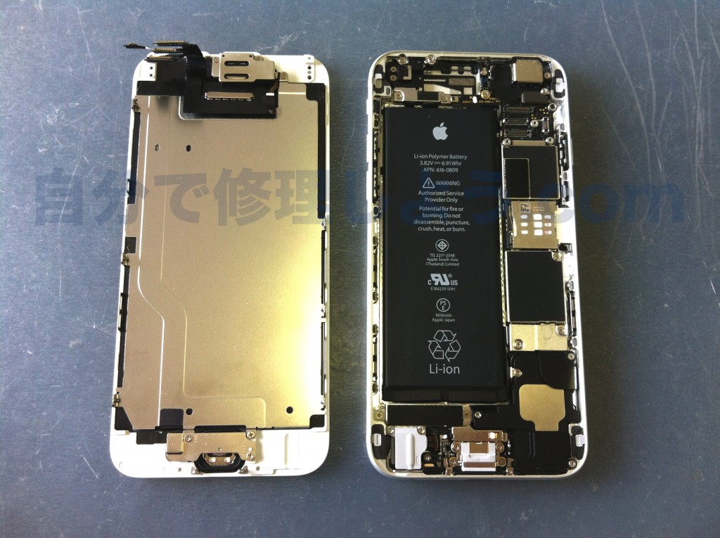 iPhone６フロントパネル取り外し完了